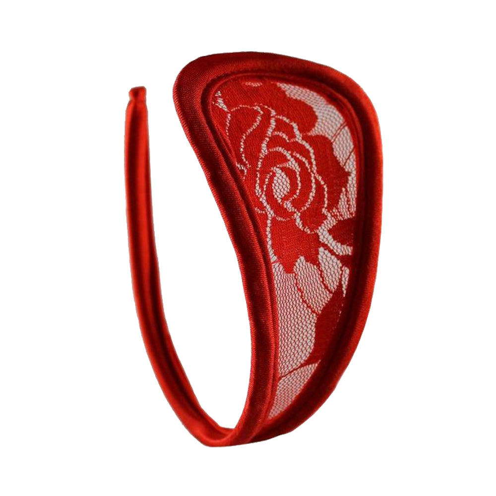 Damen C-String Spitze Rot Transparent Bikini Unterwäsche Slip Größe S/M/L