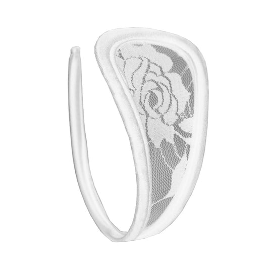 Women's C-string lace white transparent bikini underwear briefs size S/M/L