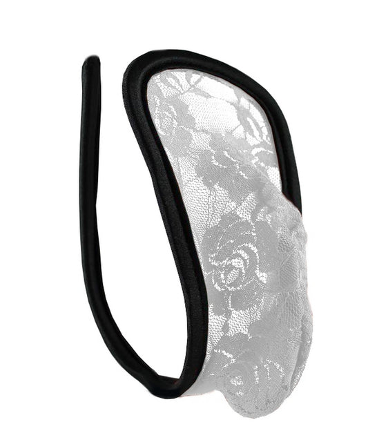 C-string thong men's lace white erotic underwear swimwear lingerie S/M/L