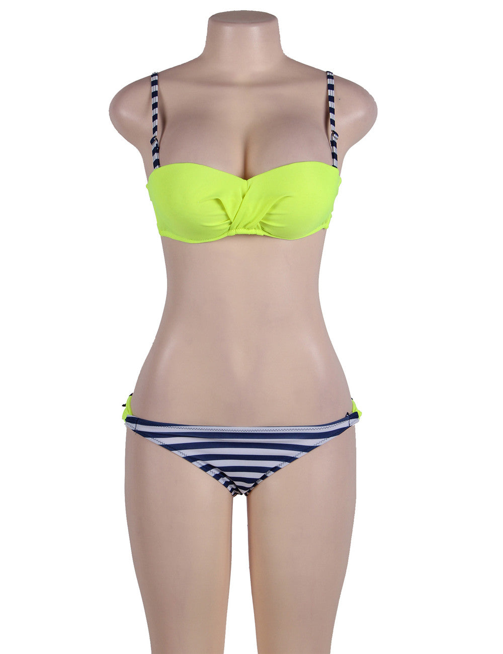 Fashion Neon Women's Push Up Halterneck Bikini Set Marine Cup Straps Beach M/L