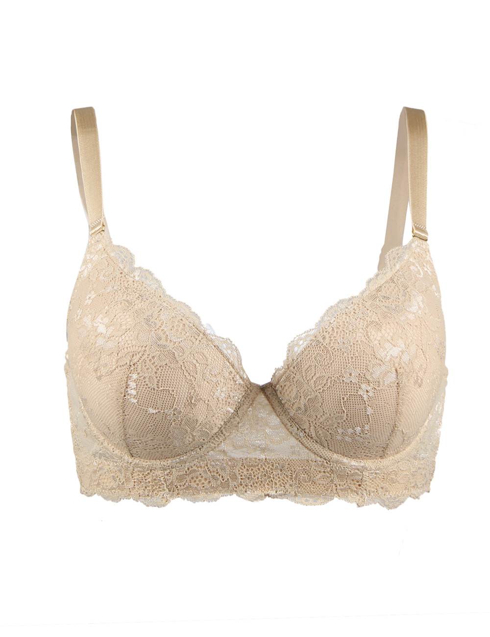 T-shirt bra lace cup bra women's classic push-up lingerie underwire - B4041