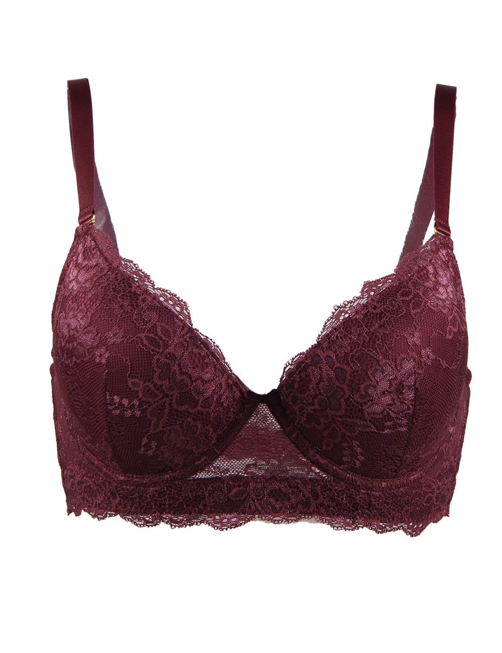 T-shirt bra lace cup bra women's classic push-up lingerie underwire - B4041