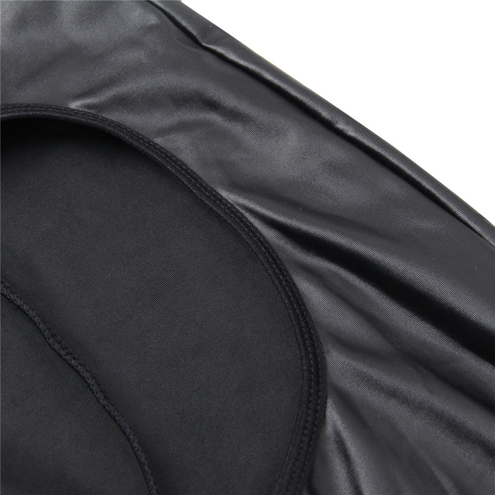 Sexy Leder Shorts Herren Enge kurze Hose Popo Offen Unterwäsche Dessous L/XL - MP064-1