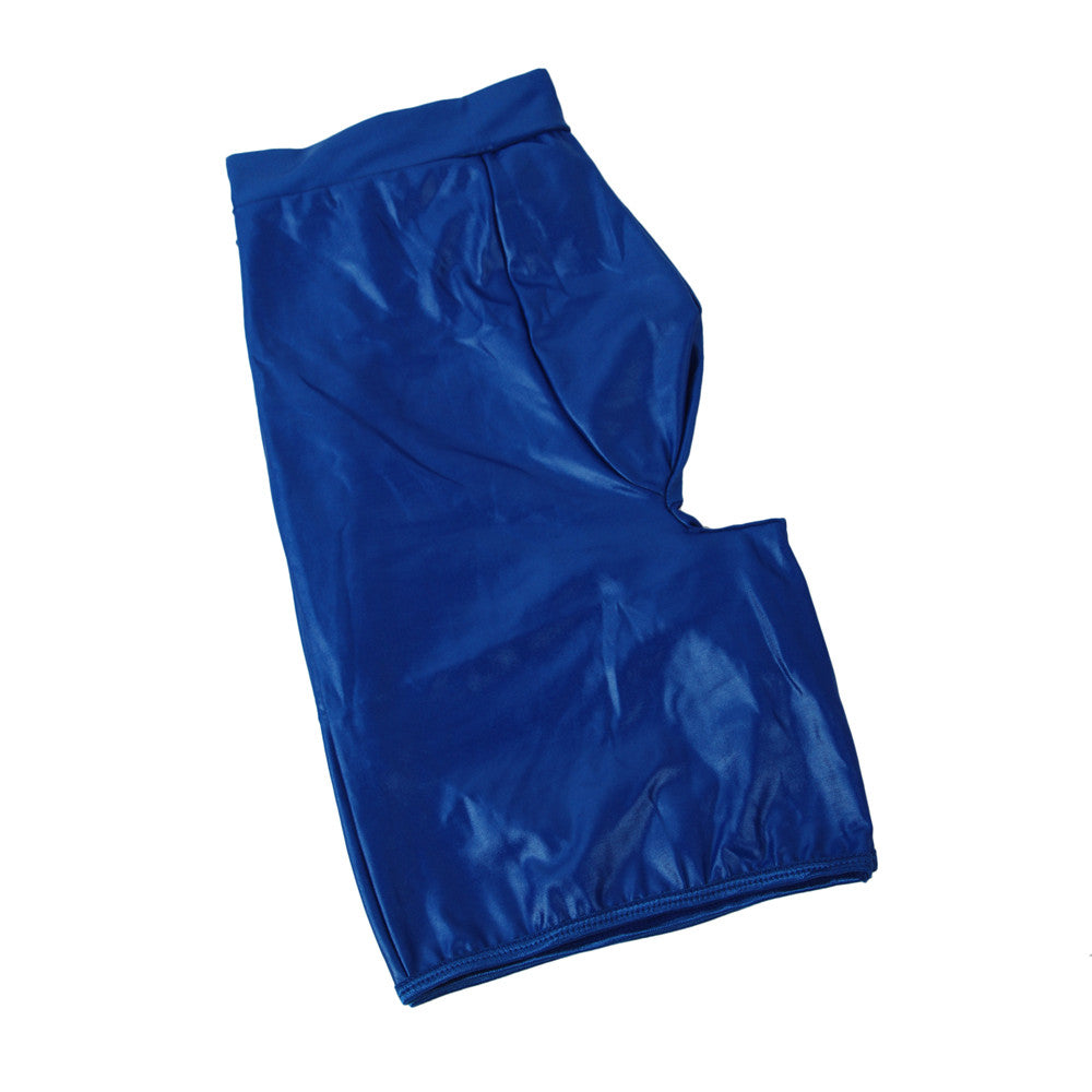 Sexy Leder Shorts Herren Enge kurze Hose Popo Offen Unterwäsche Dessous L/XL - MP064-1