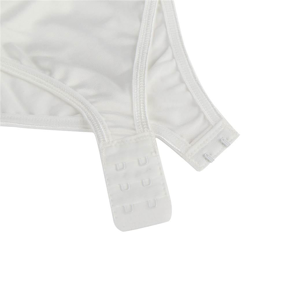 Women's Underwear Body Black White with Lace Transparent Round Neck Long Sleeve S/XL - R80372