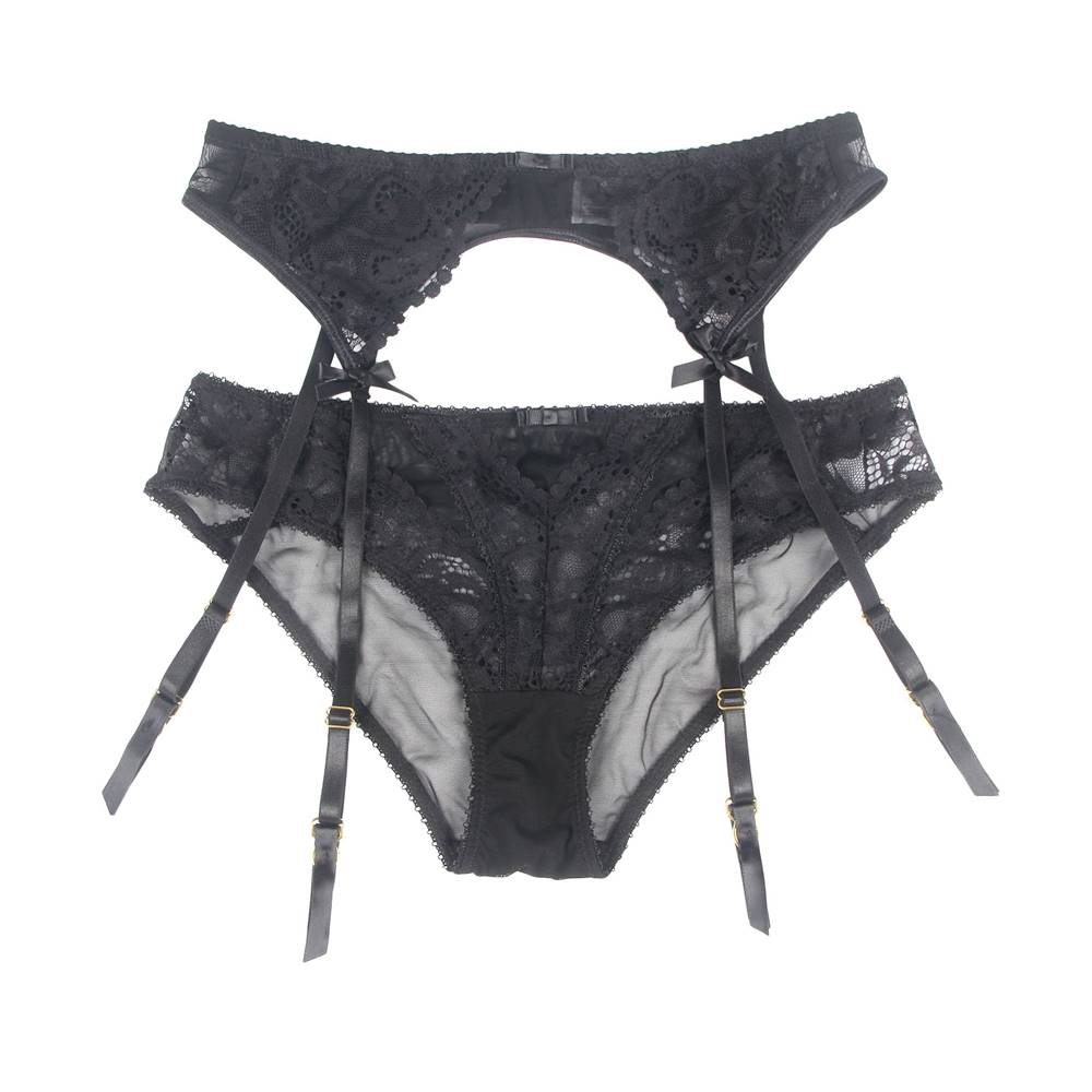 Women's Garter Belt Red Underwear Lace Lingerie Suspender Belt Suspender Briefs S/XL