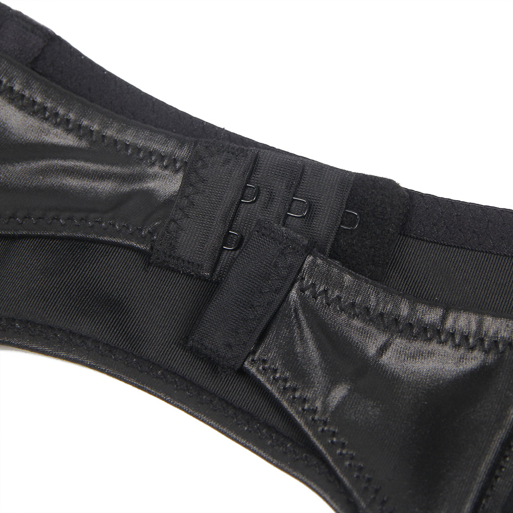 Wetlook garter belt suspender women's suspenders lingerie thong gogo S/XL - P5197-1