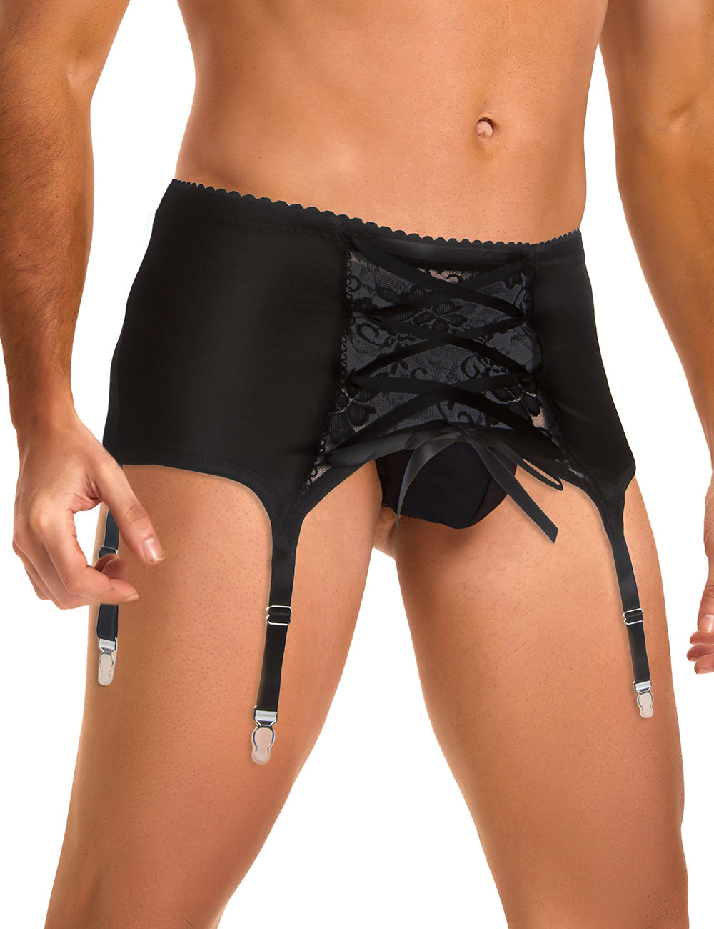 Herren Strumpfhalter Spitze Strapsgürtel Hüfthalter Strapse Dessous M/L/XL - MP279