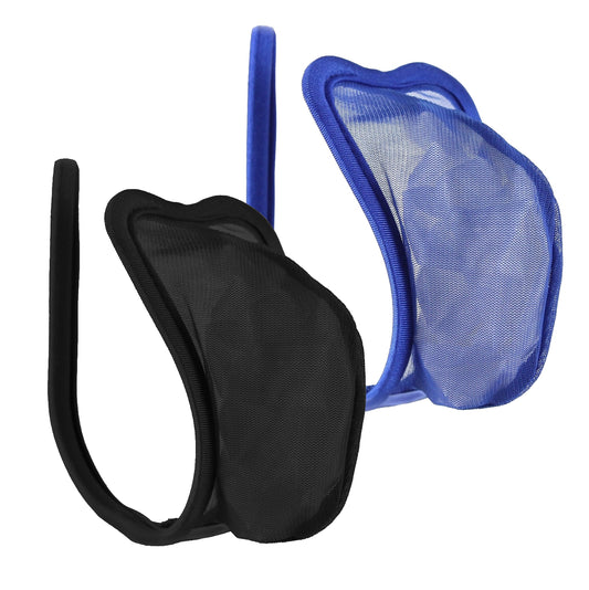 Set of 2 C-string black thong blue transparent men's panty net underwear S/M/L