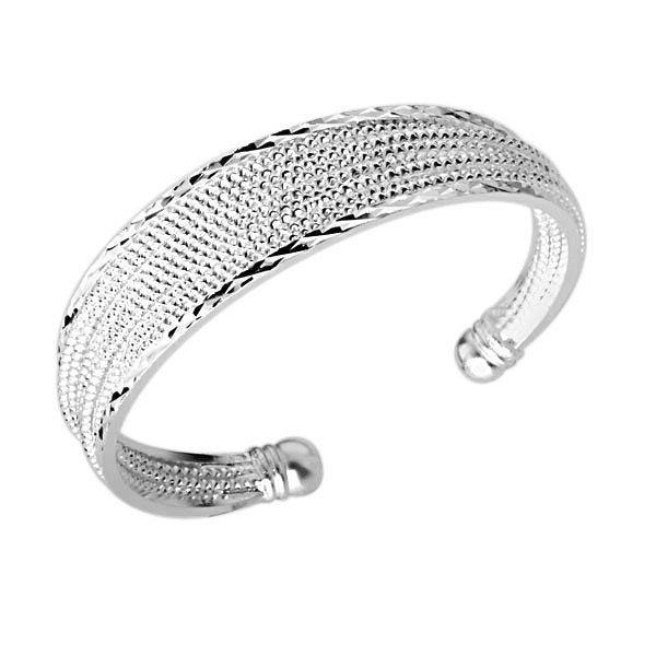 Damen Luxus Armreifen Strass Armband Versilbert Schmuck Strass Optik Ø 60mm