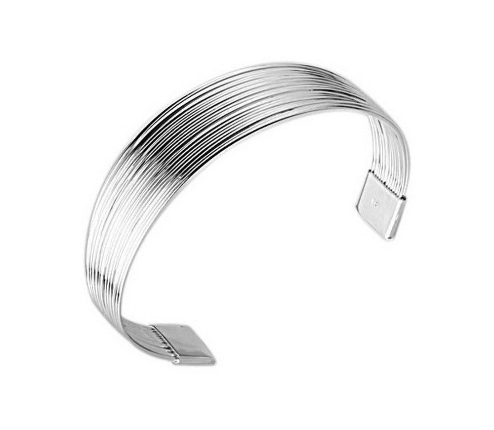 Luxury bangle bracelet rhinestone gift women jewelry silver plated Ø 60mm