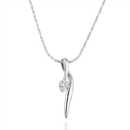 Noble ladies necklace jewelry zirconia pendant gold-plated Ø 24mm