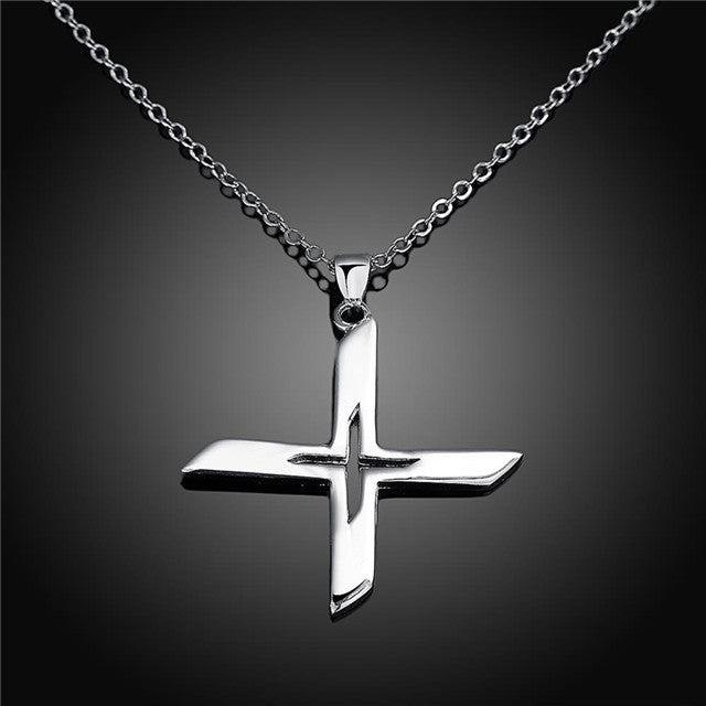 Unisex Silver Ninja Star Massive Necklace X Man Pendant Ø 30mm