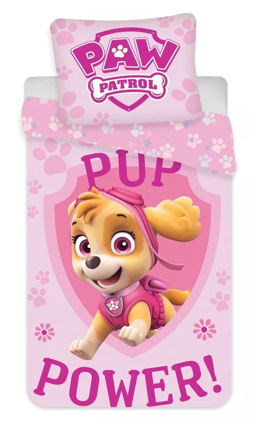 Paw Patrol Sky Pup Power Children's Bedding Set Duvet Cover Pink Reversible Bed Linen 100×135cm