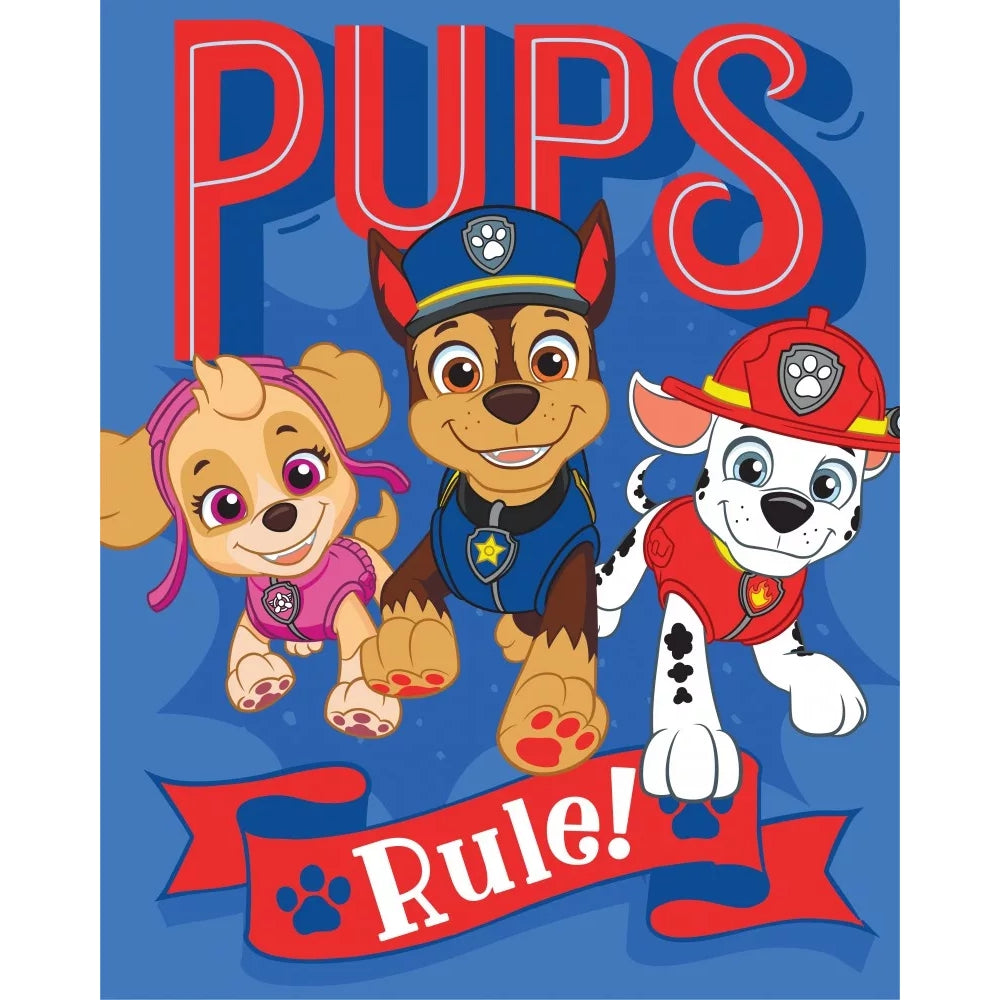 Paw Patrol Fleece Blanket Kids Warm Cuddly Blanket Chase Marshall Skye 170 x 130cm