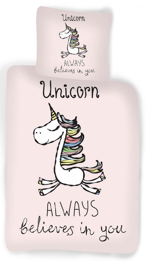 Einhorn Kinder Bettwäsche Set Mädchen Unicorn Rosa Wendebettwäsche 100 x 140cm