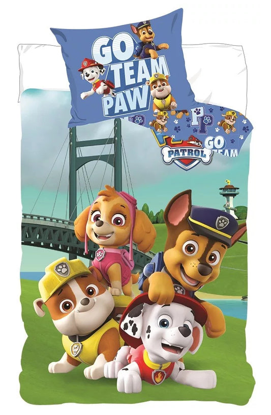 Paw Patrol Central Children's Bedding Set Duvet Cover Reversible Bed Linen 100×135cm