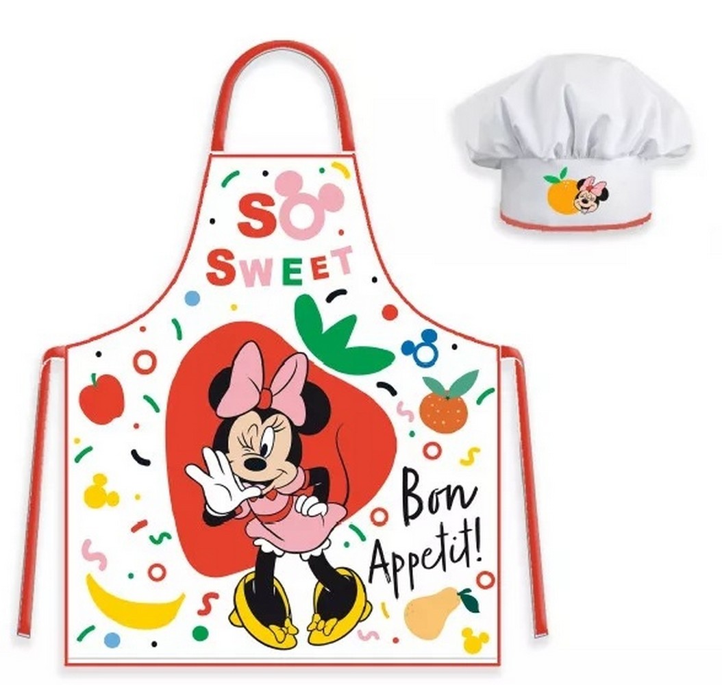 Disney Minnie Mouse Cooking Apron Baking Children Kindergarten School Baking Set