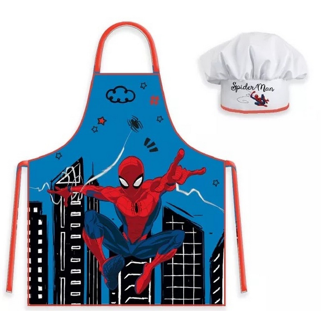 Spiderman cooking apron Marvel children's city painting apron kindergarten baking set
