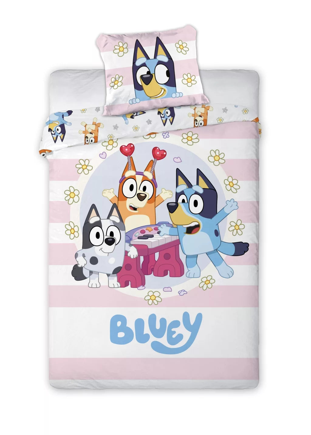 Bluey Mädchen Kinderbettwäsche 100x135cm Baumwolle Bettwäsche-Set - BRM022829