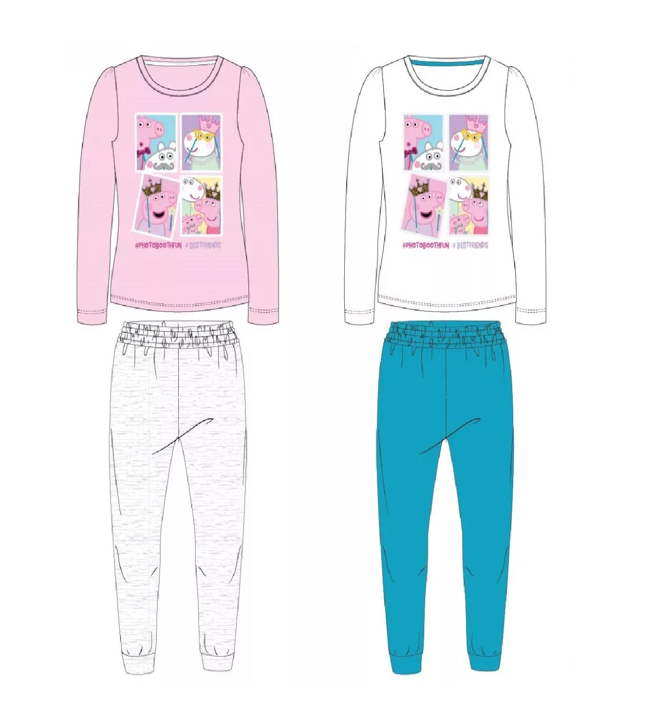 Peppa Wutz Freunde Kinder Schlafanzug Bilder Pyjama Baumwolle Langarm 92-116cm