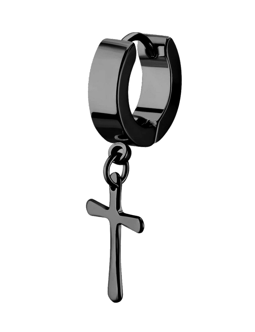 1 Stück Creole Kreuz Anhänger Unisex Helix Huggie Gothic Clips Ø 29mm