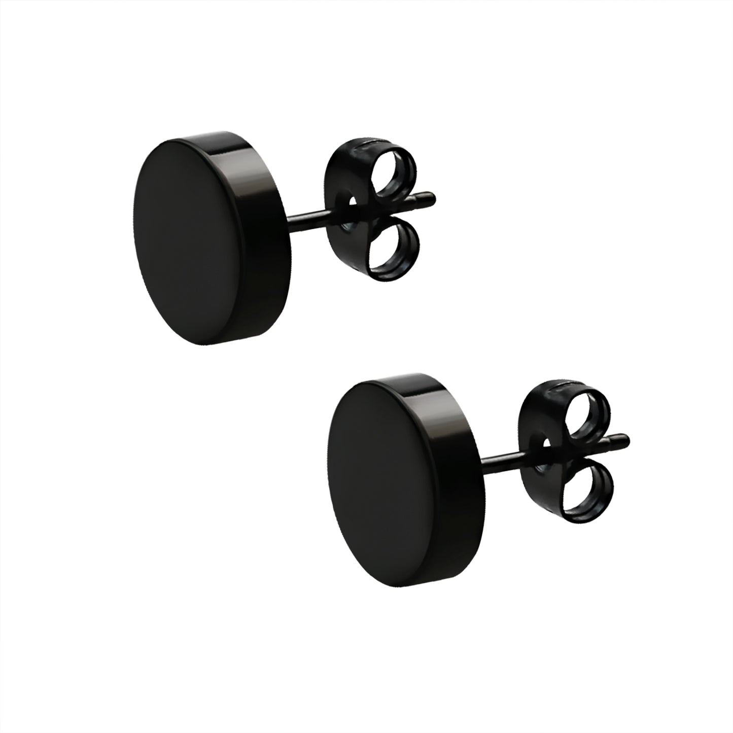1 Paar Runde Knopf Ohrstecker Edelstahl Anime Gothic Fake Plug Ohrring Ø 8mm 10mm
