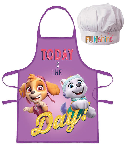 Paw Patrol Sky Kids Purple Cooking Apron Girls Kindergarten Everest School Baking Set