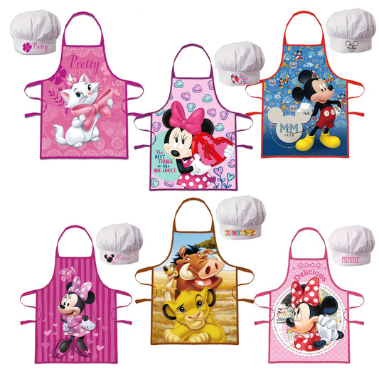 Disney Cooking Apron Kids Girls Boys Kindergarten School Cooking Set