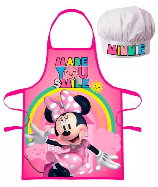 Disney Minnie Mouse Children's Rainbow Painting Apron Kindergarten Baking Set