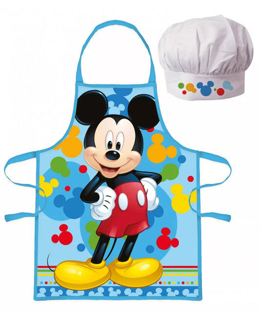 Disney Mickey Mouse Children's Cooking Apron Colorful Kindergarten Blue School Baking Set