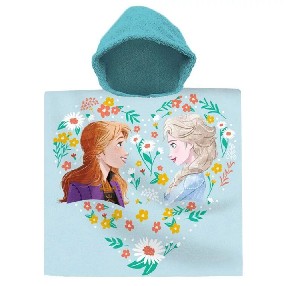 Disney Eiskönigin Frozen Kapuzen Poncho Kinder Badetuch Baumwolle Bademantel Strandtuch
