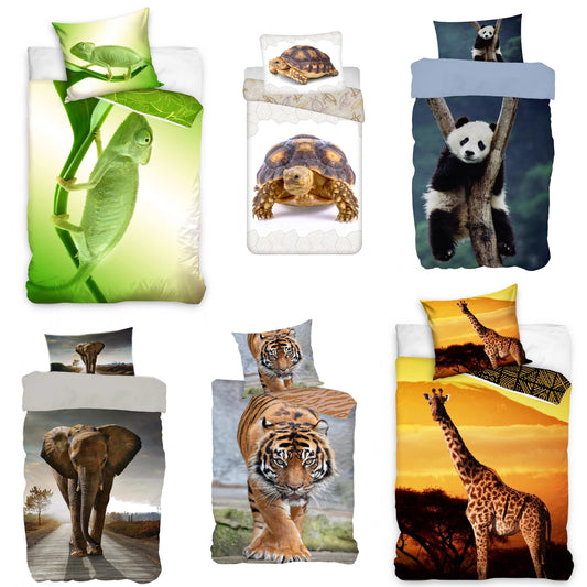 Safari Animals Reversible Bedding Set Duvet Cover 140×200cm