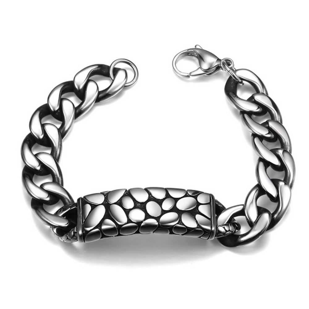 Massives Edelstahl Herren Armband Schlangen Muster Biker Panzerkette 22cm
