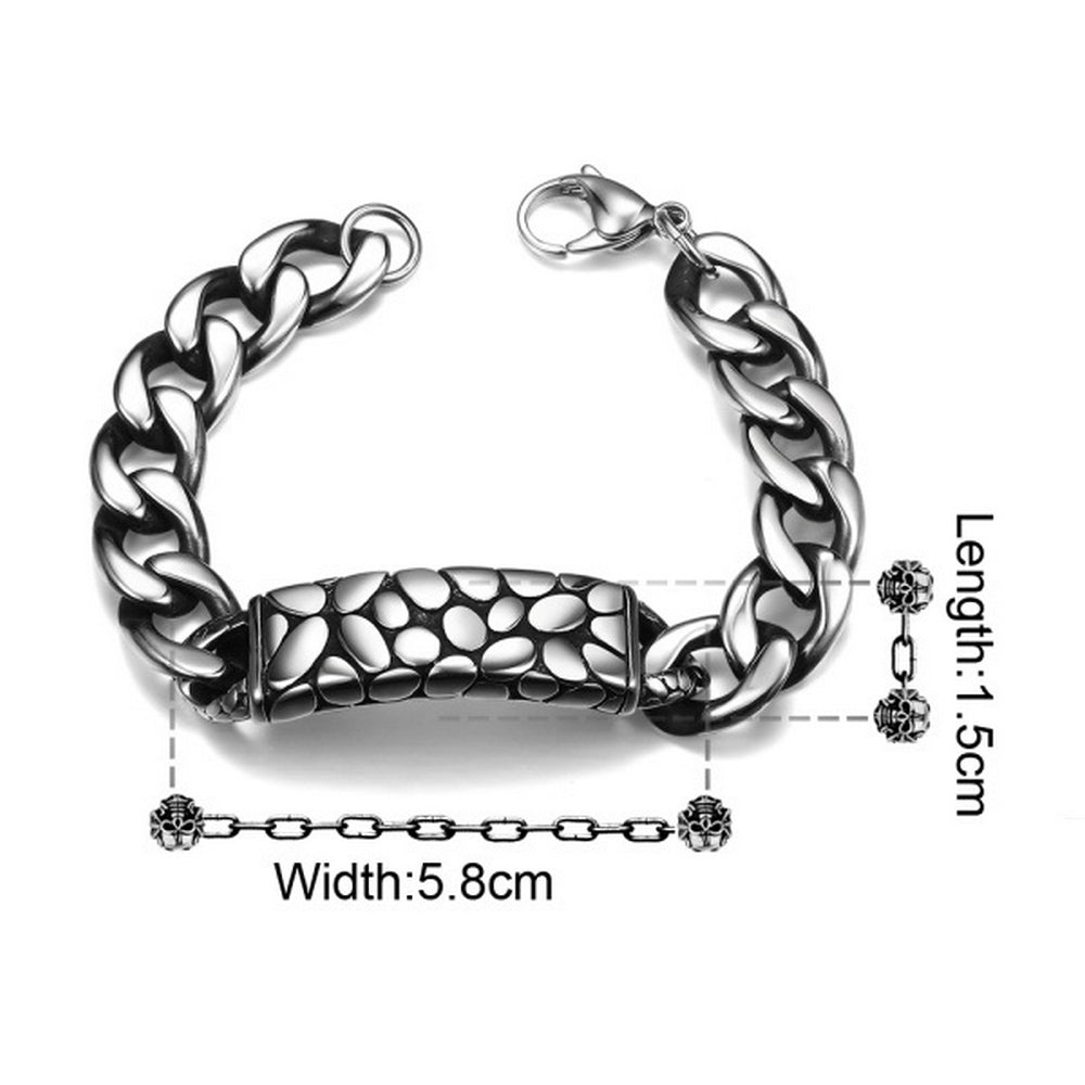 Massives Edelstahl Herren Armband Schlangen Muster Biker Panzerkette 22cm