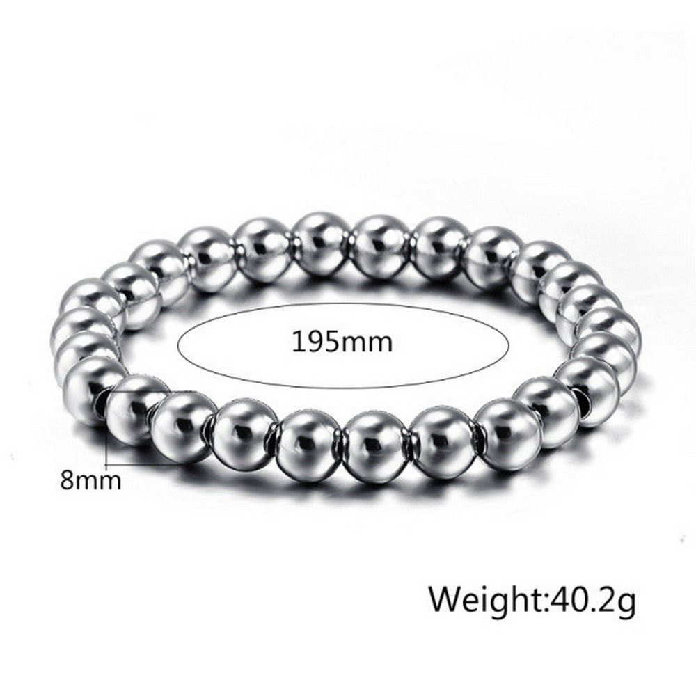 Unisex Beaded Bracelet Glass Matt Black Various Balls 20cm