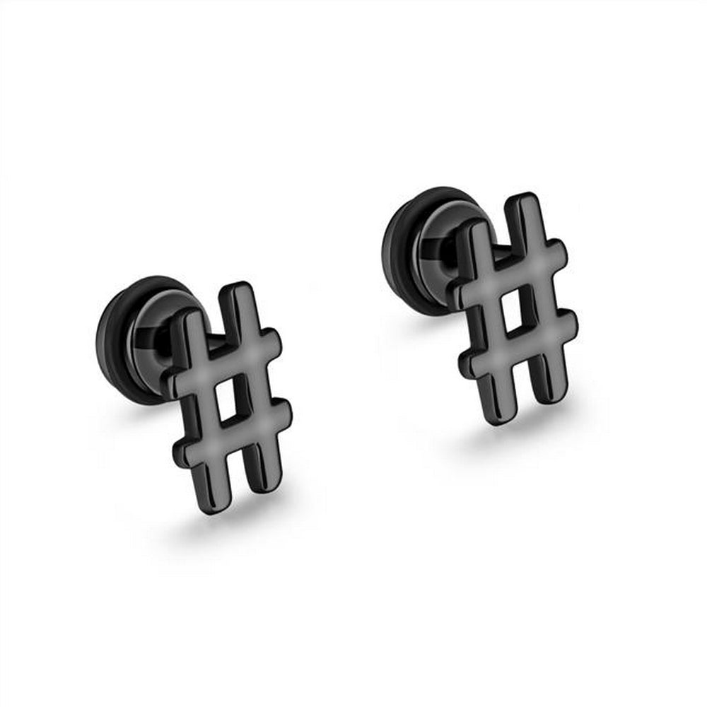 1 Pair Fashion Fake Plug Unisex # Black Earrings Tragus Studs