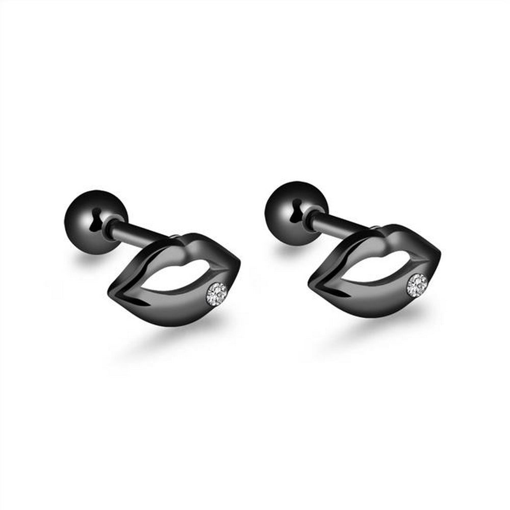 1 Pair Fashion Fake Plug Unisex # Black Earrings Tragus Studs