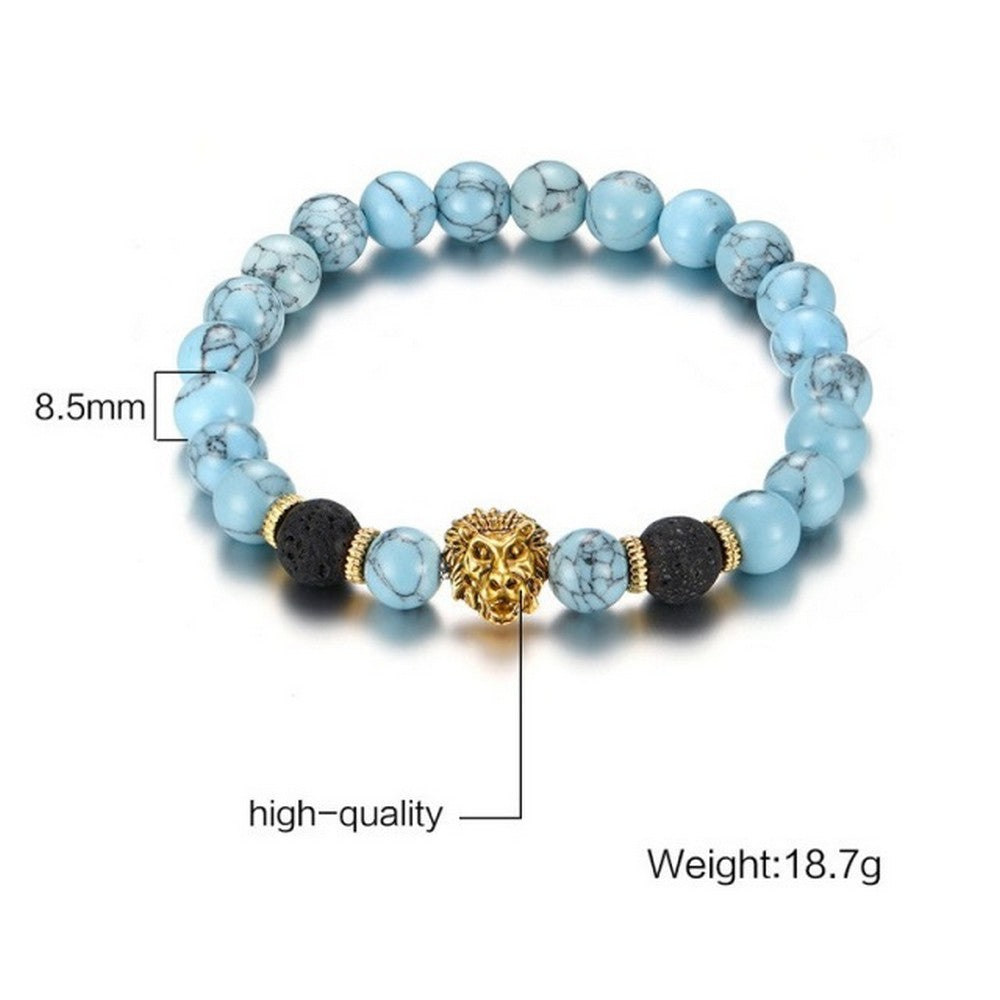 Unisex Beaded Bracelet Glass Matt Black Various Balls 20cm