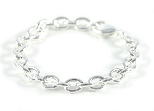Bracelet bangles silver fashion jewelry 925 silver plated curb chain 19cm