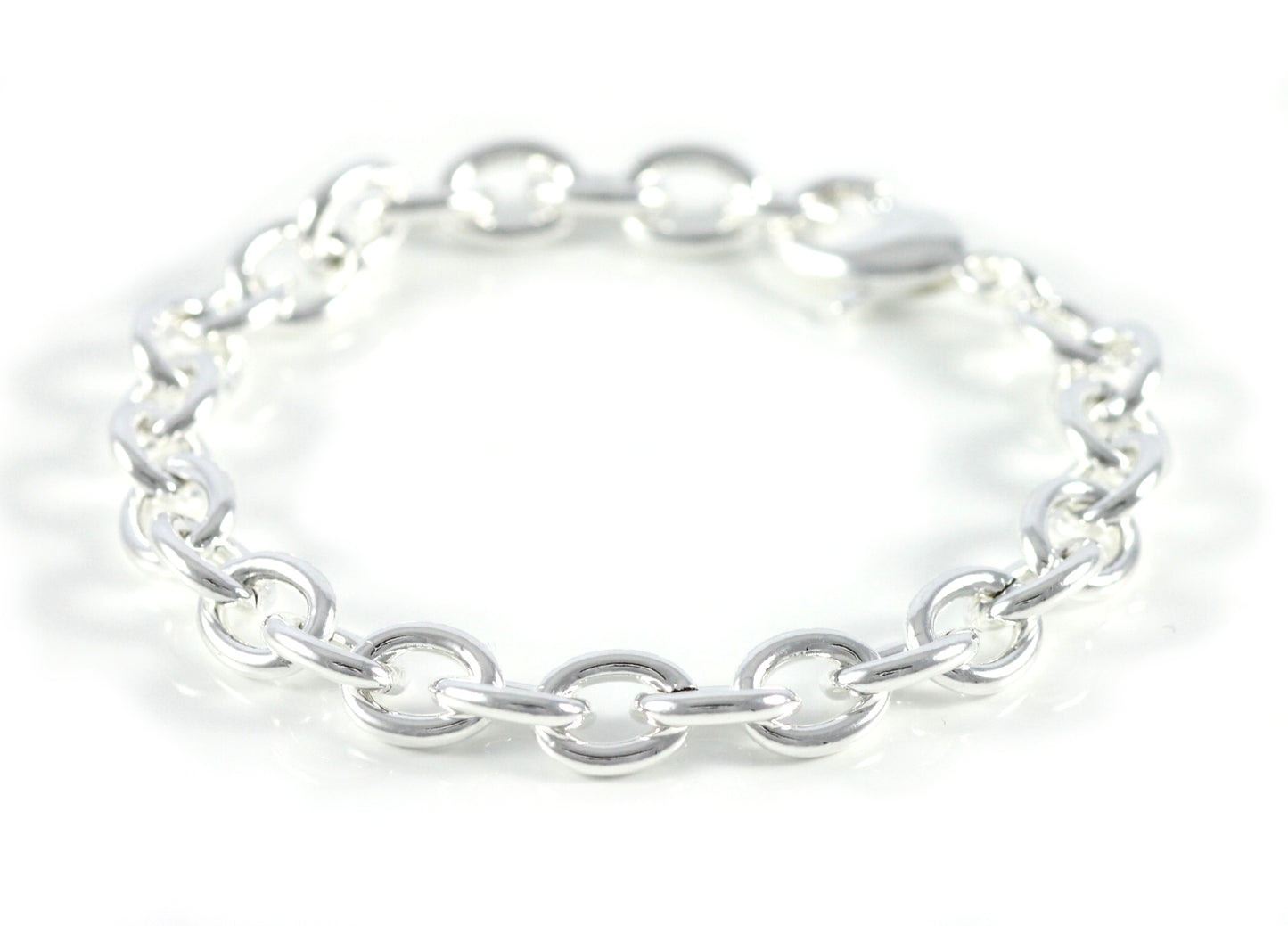 Damen Armband Armreifen Silber Modeschmuck Garnelen Panzer Kette 8mm