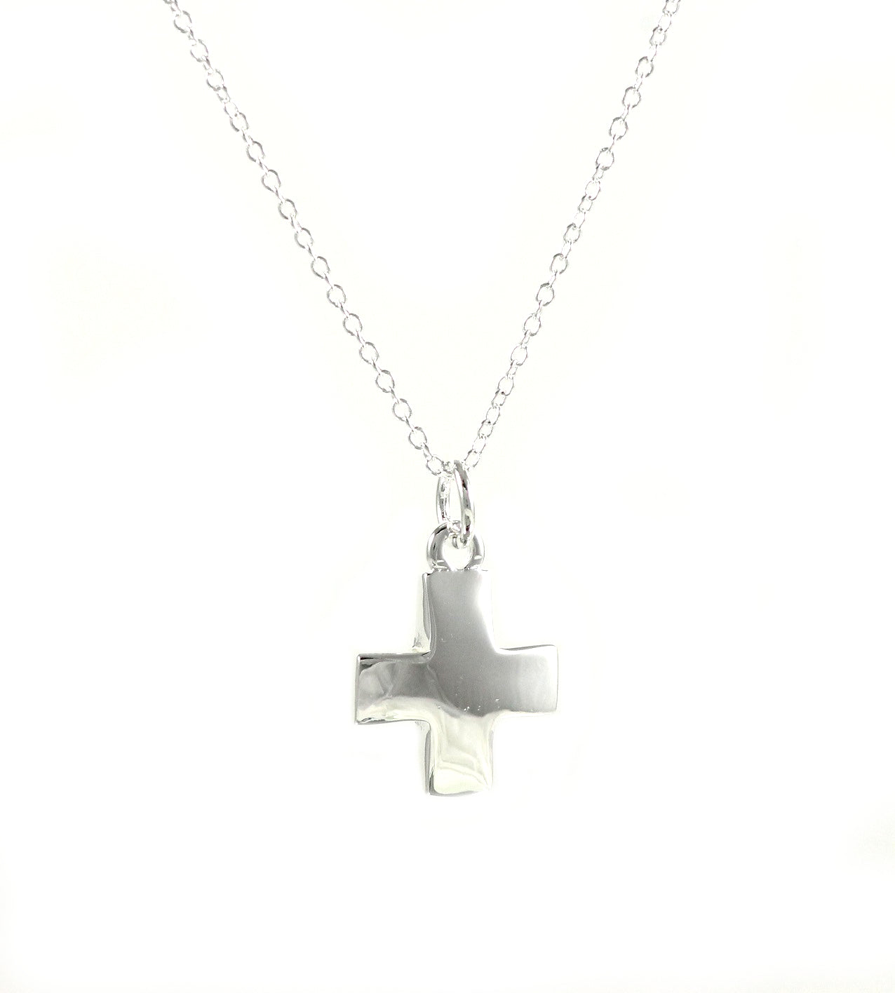 Fashion ladies necklace mini cross Jesus gift set pendant silver Ø 22mm