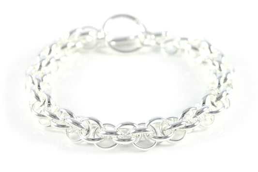 Bracelet 3 Rings Ball Silver Twisted Bangles Fashion Jewelry Chain 8mm