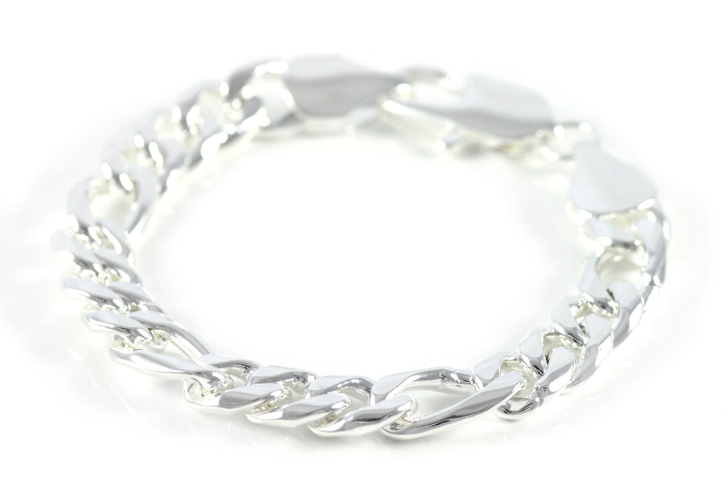10mm Herren Armband Panzer Königskette Schmuck Geschenk Silber Ø 70mm