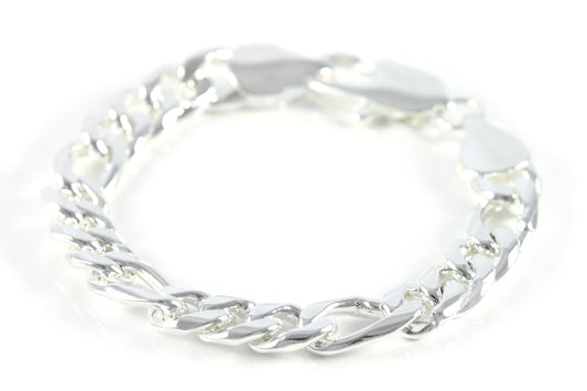 10mm men's bracelet curb chain jewelry gift silver Ø 70mm