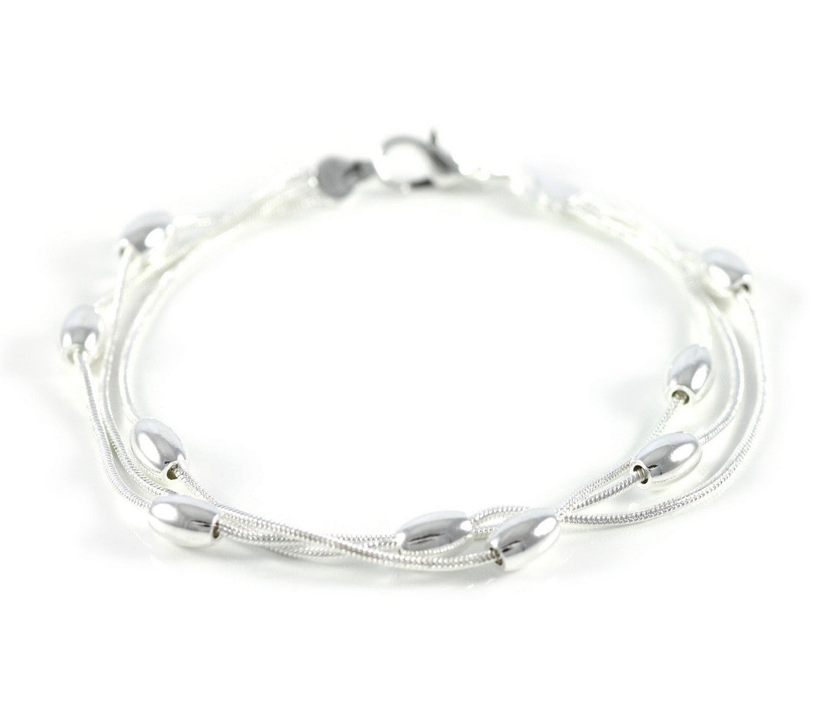 Bracelet bangles silver fashion jewelry 925 silver plated curb chain 19cm