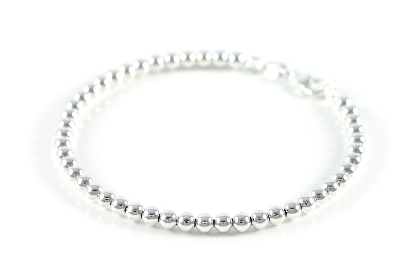 Edles Armband Mini Kugelkette Silber Damen Kinder Armreifen Perlen Ø 4mm
