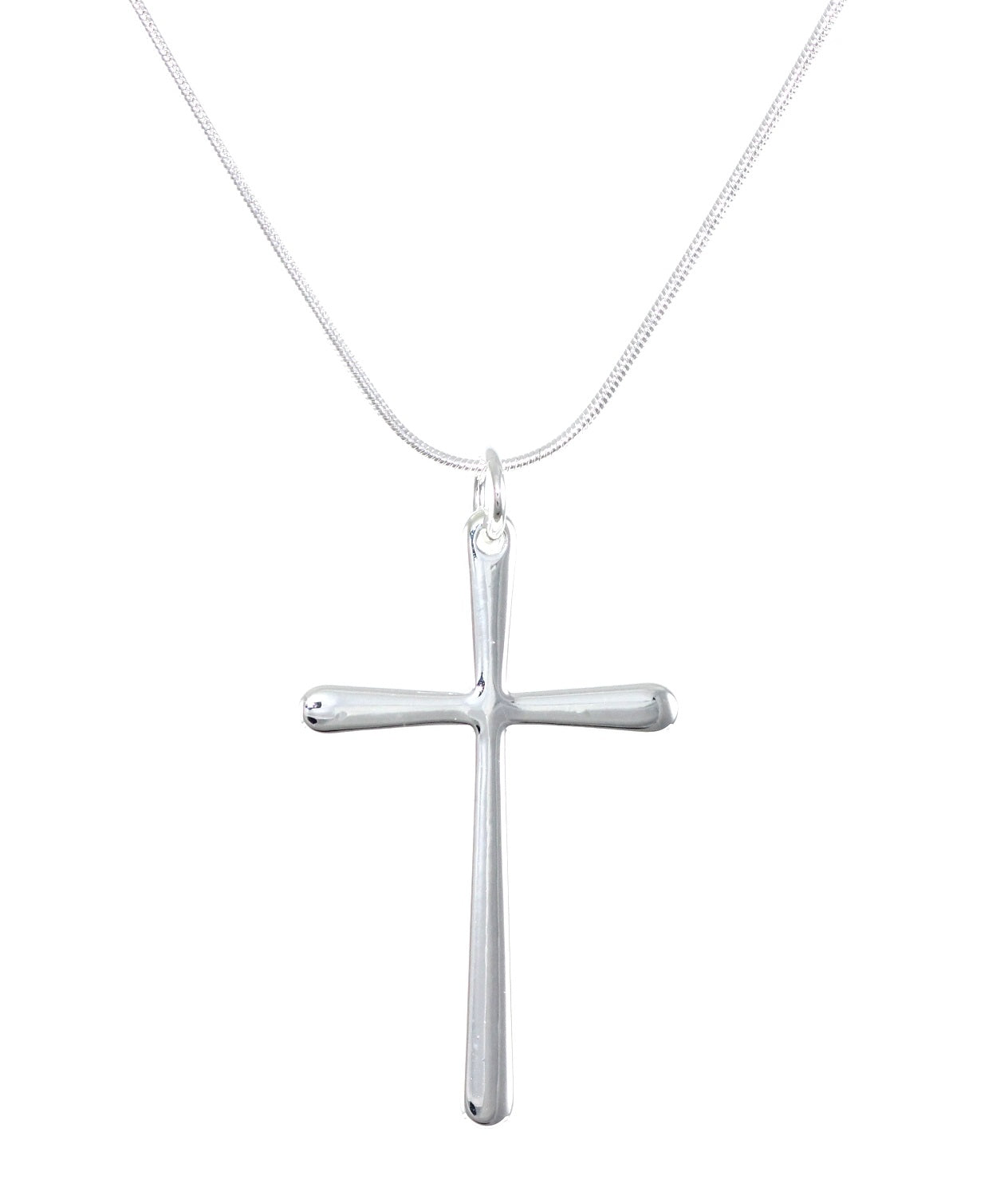 Silver Cross Solid Necklace Rosary Unisex Gift Pendant Ø 46mm