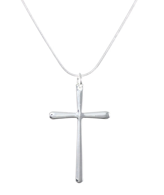 Silver Cross Solid Necklace Rosary Unisex Gift Pendant Ø 46mm