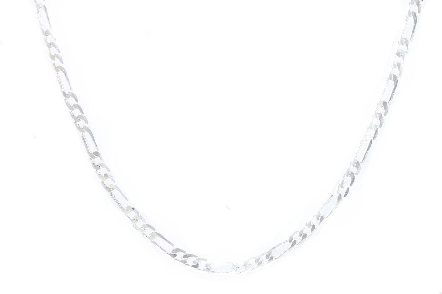 SeXy Luxury Necklace Figaro Curb Chain 60cm Silver Plated Ø 4mm